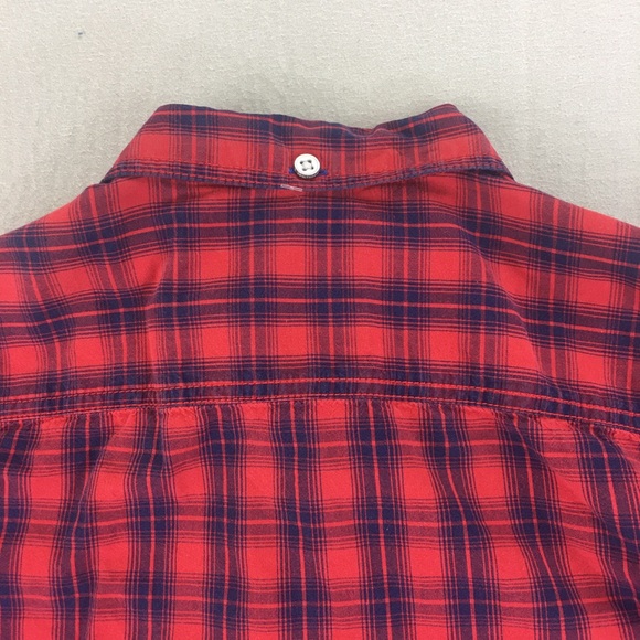 Epic Threads Shirt Junions Size Large Elbow Patches Red Plaid Button Up Outdoor - Picture 15 of 16